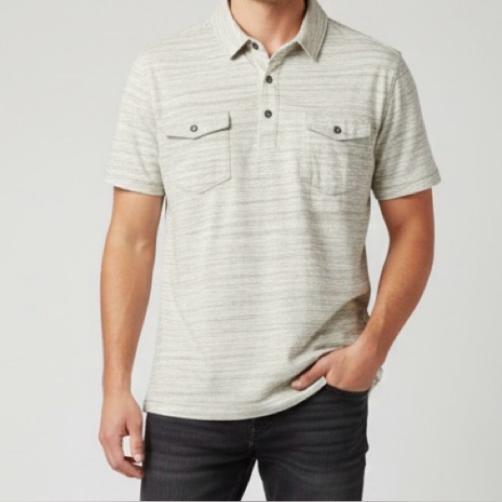 XPLR Jeremiah Heather Beige Oatmeal Polo Shirt Men’s Medium